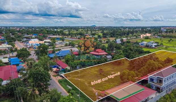 Land for Sale on Road 15 meters, Siem Reap-Prey Kuy