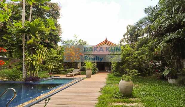 4 Bedroom House with Private Swimming Pool for Rent in Siem Reap - Sala Kamruek