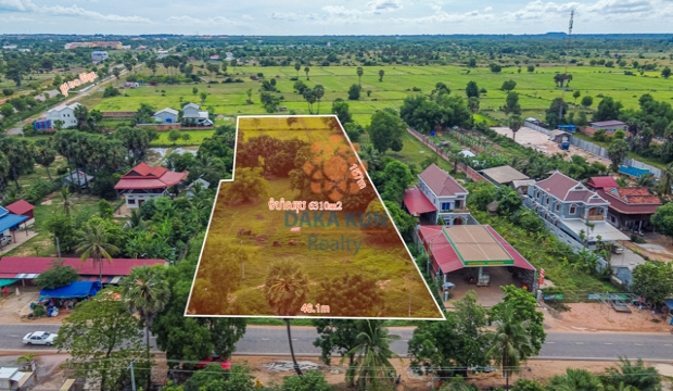 Land for Sale on Road 15 meters, Siem Reap-Prey Kuy