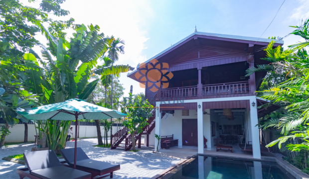 3 Bedroom Wooden House for Rent with Private Swimming Pool in Siem Reap