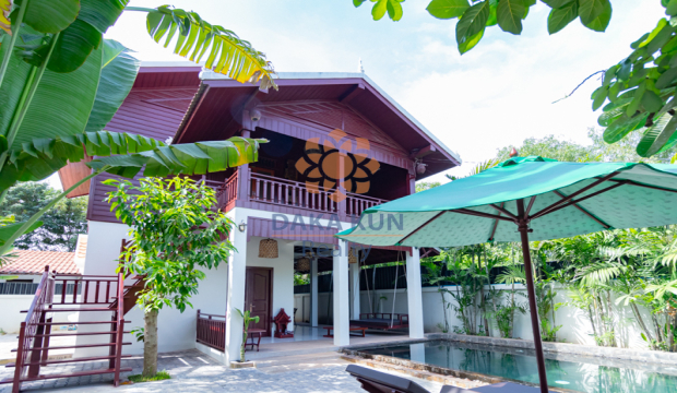 3 Bedrooms Wooden House for Sale with Pool in Siem Reap-Svay Dangkum